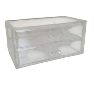 Clear Jewelry Box 2 Drawers - 18.8 x 11.5 x 9.2 cm
